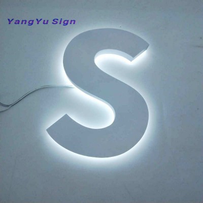 Custom outdoor advertising backlit stainless steel LED letter sign and 3d sign letters