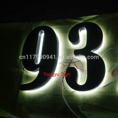 Waterproof stainless steel 3D led illumilous house numbers address numbser