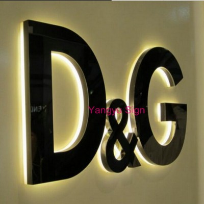 Custom 3d led polished stainless steel alphabet letters advertising  signages