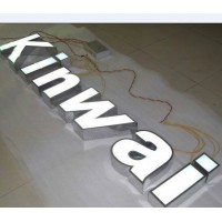 Custom 3d advertising frontlit acrylic letter sign with stainless steel border