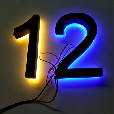 Factory Brushed Stainless steel led luminous house numbers