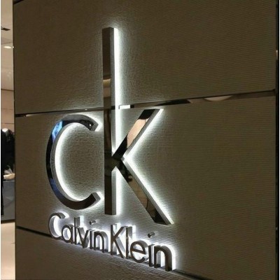 Custom 3D LED stainless steel signage backlit office wall sign letters