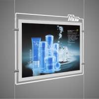 Acrylic Sign Holder for Wall Mount  LED Illuminated - Black