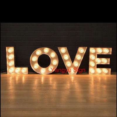 LED Light up love marquee letters for wedding decoration