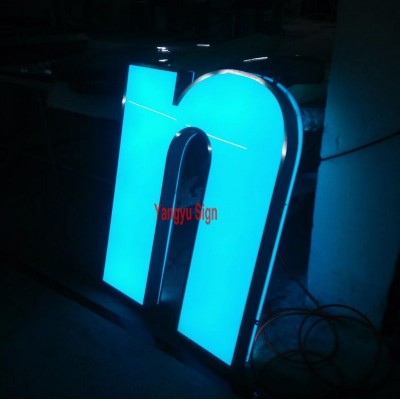 RGB Flashing Custom 3D LED light logo stainless steel house numbers