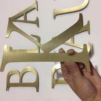 Customized solid gold metal door letters stainless steel cut letters supply with screws