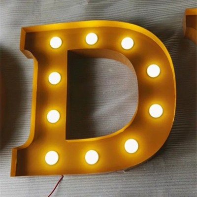 Custom Outdoor waterproof LED Backlit metal signs marquee letter sign board bulb light letter signs for wedding decoration