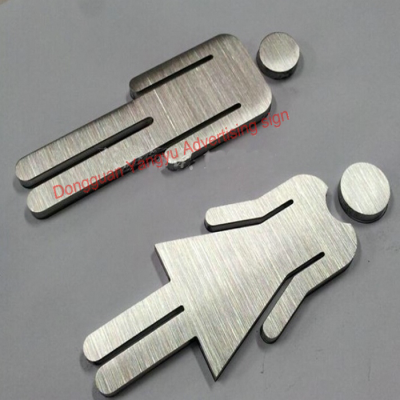 3D stainless steel female toilet door signs