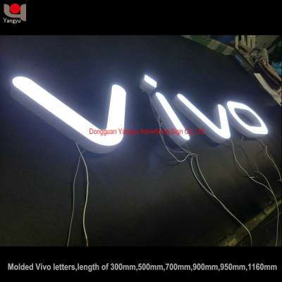 Molded led channel letter mobile phone shop name oppo and vivo sign