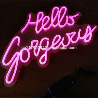 hello gorgeous decorative led flexi neon sign