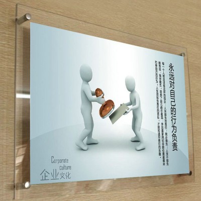 Customized company name acrylic sign holder business advertising sign board